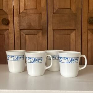 Vintage Corelle Corning “Harvest Time” Mugs, Set of 4